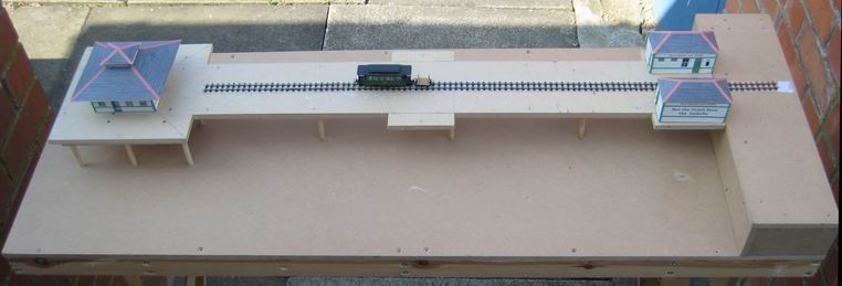 The Pier with buildings, tram and battery trailer